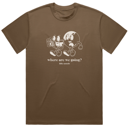 Walnut 'Where are we going?' Heavy Weight Shirt