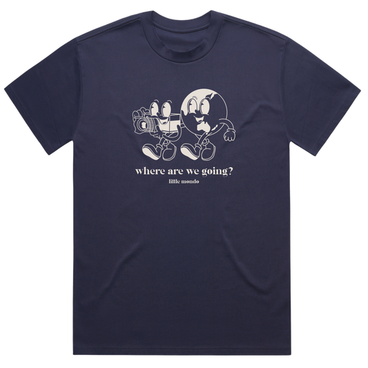 Midnight Blue 'Where are we going?' Heavy Weight Shirt