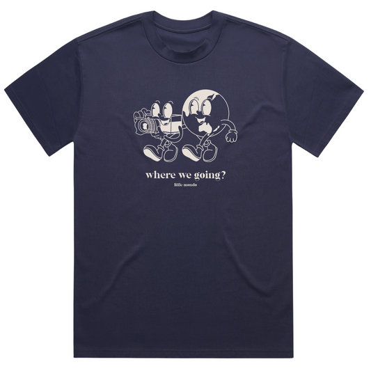Midnight Blue 'Where are we going?' Heavy Weight Shirt